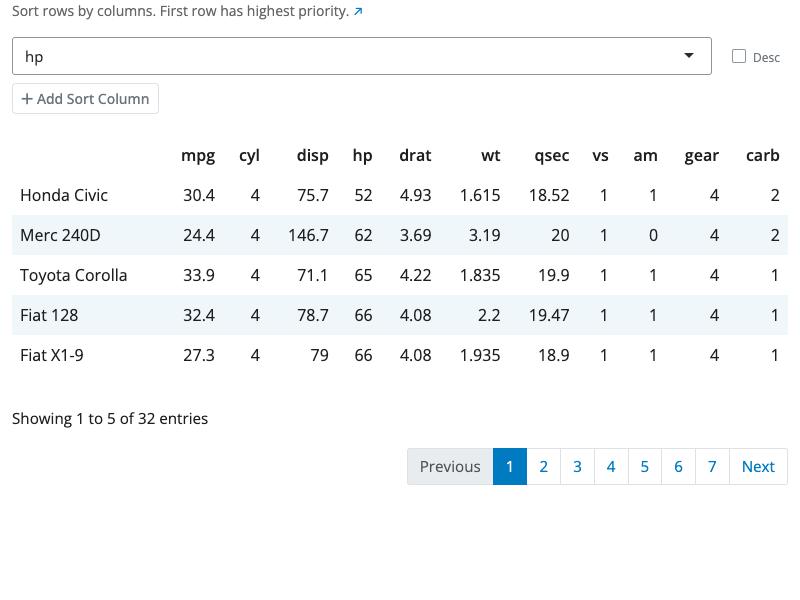 Arrange block interface