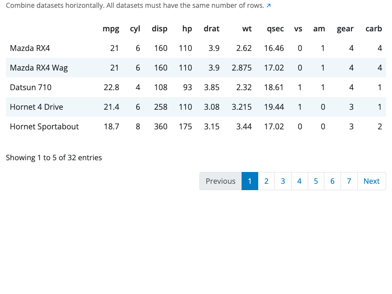 Bind columns block interface
