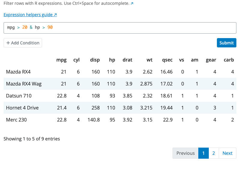 Filter block interface